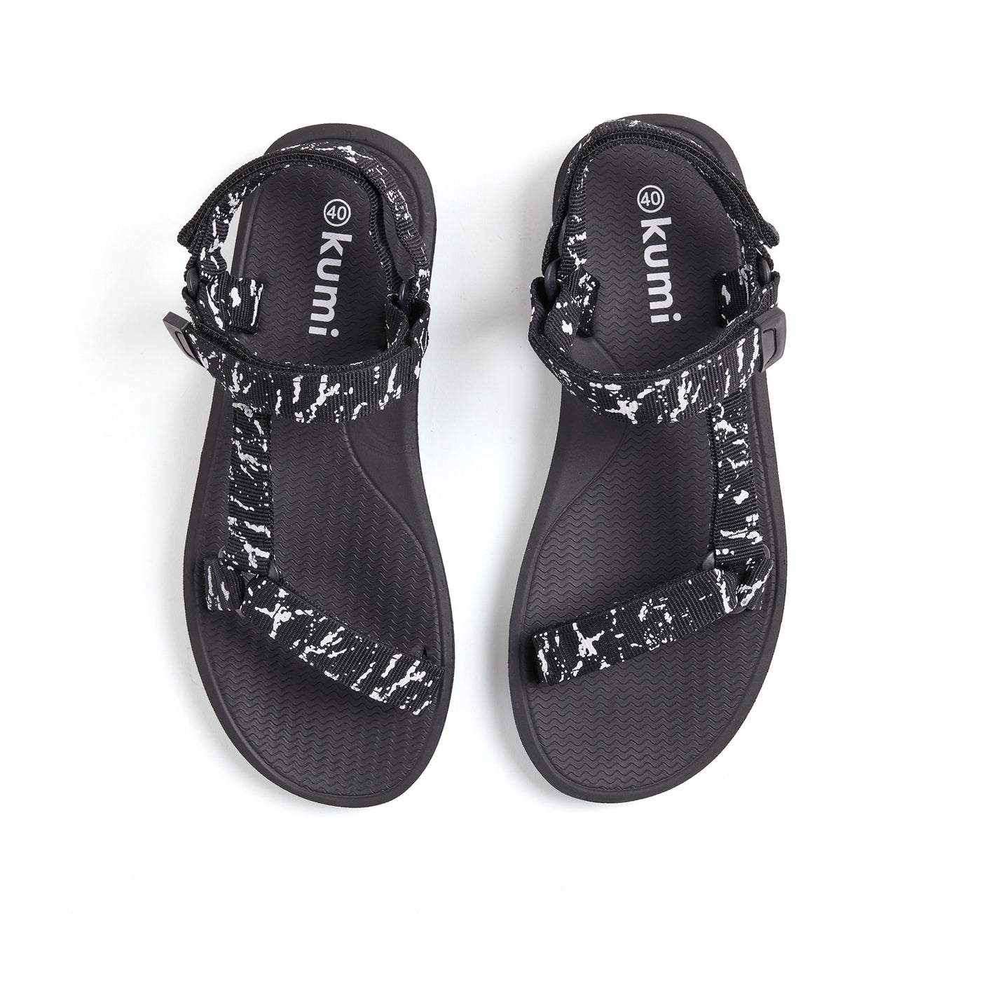 Black/white sandals