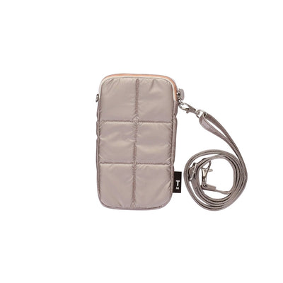Puffy phone pouch in Metal