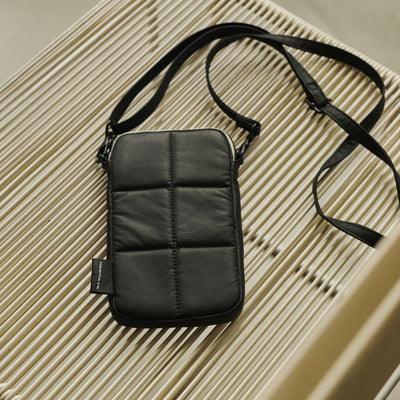 Puffy phone pouch in Black