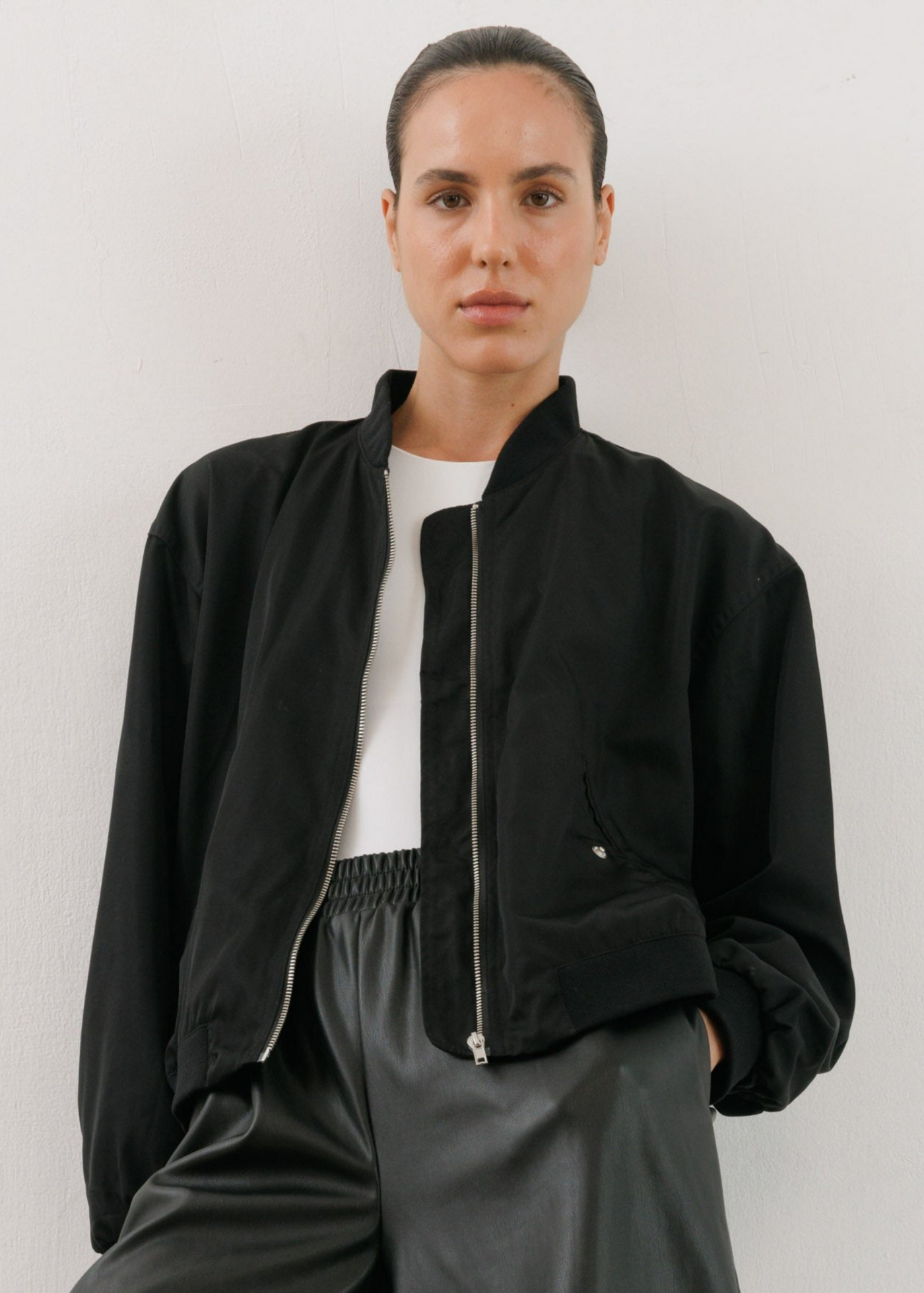 Oversize Black Bomber Jacket