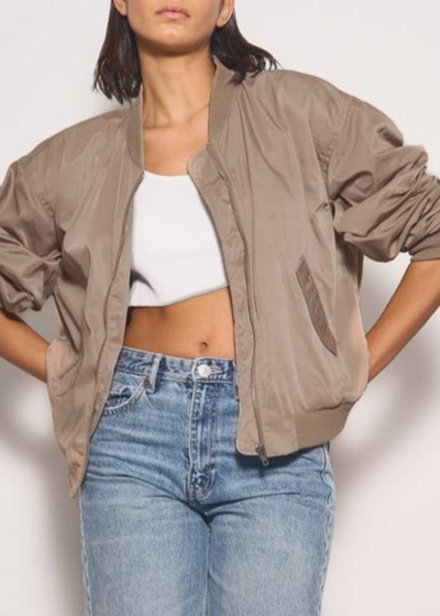 Oversize Chocolate Bomber Jacket