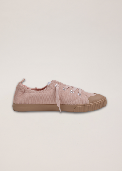 Pink Corduroy slip-on sneakers