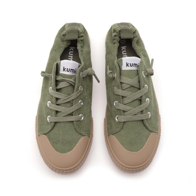Green Corduroy slip-on sneakers