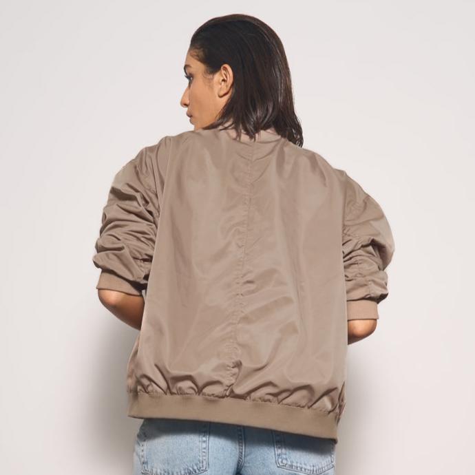 Oversize Chocolate Bomber Jacket