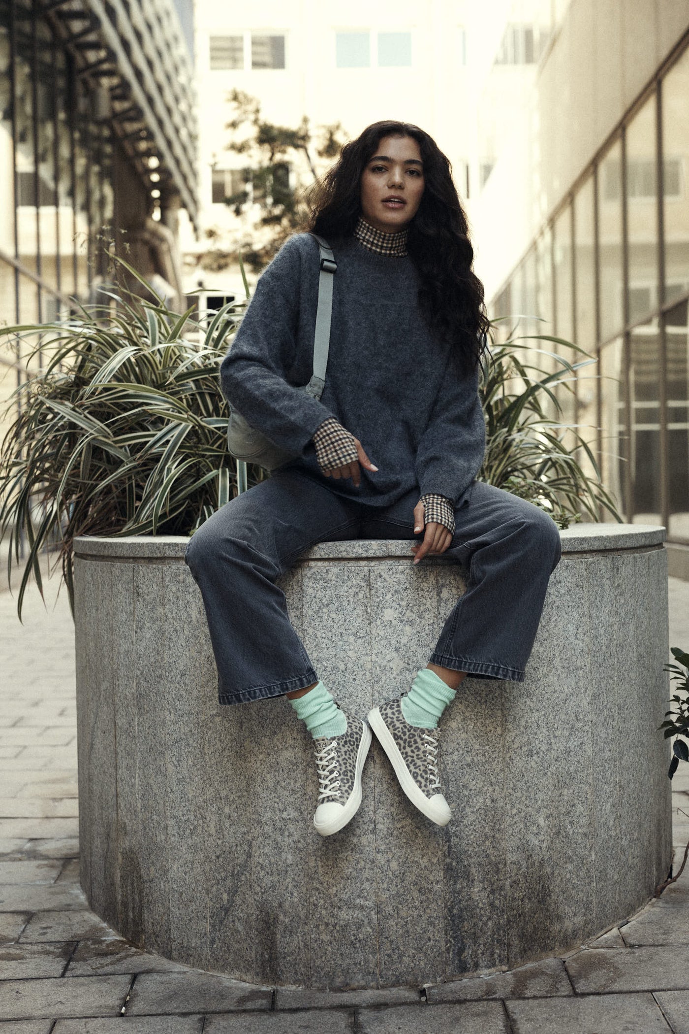 Dusty green shoulder bag