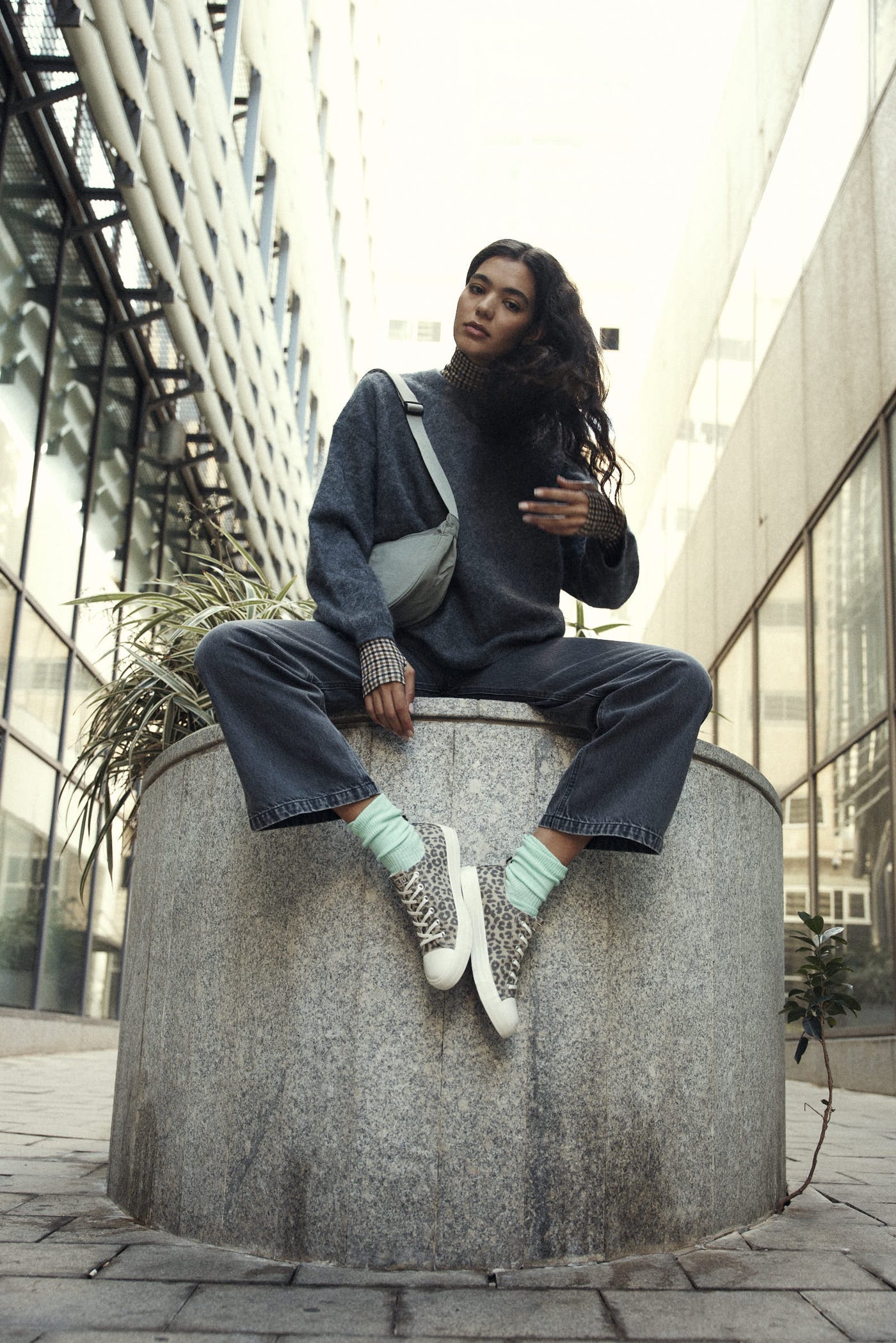 Dusty green shoulder bag