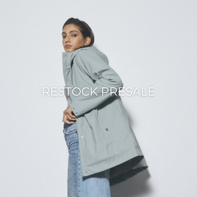 RESTOCK PRESALE - Rubberized coat in Aqua Gray