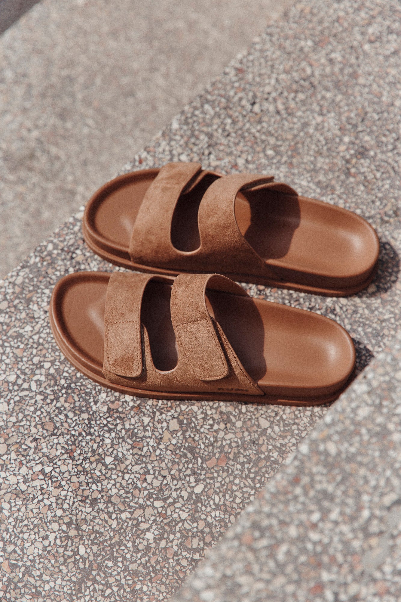 Two strap slides Tan