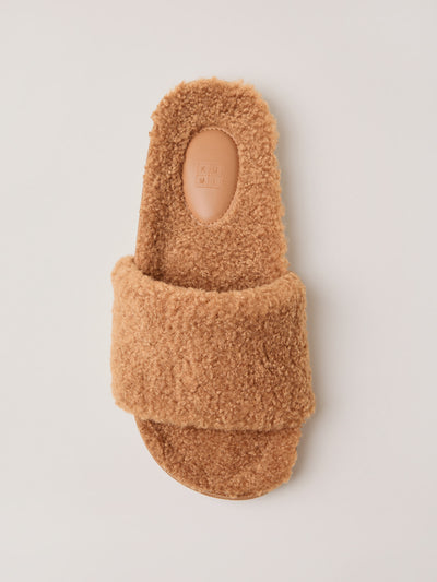 Tan Slides with fur