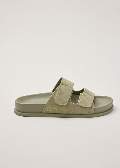 Two strap slides Light green