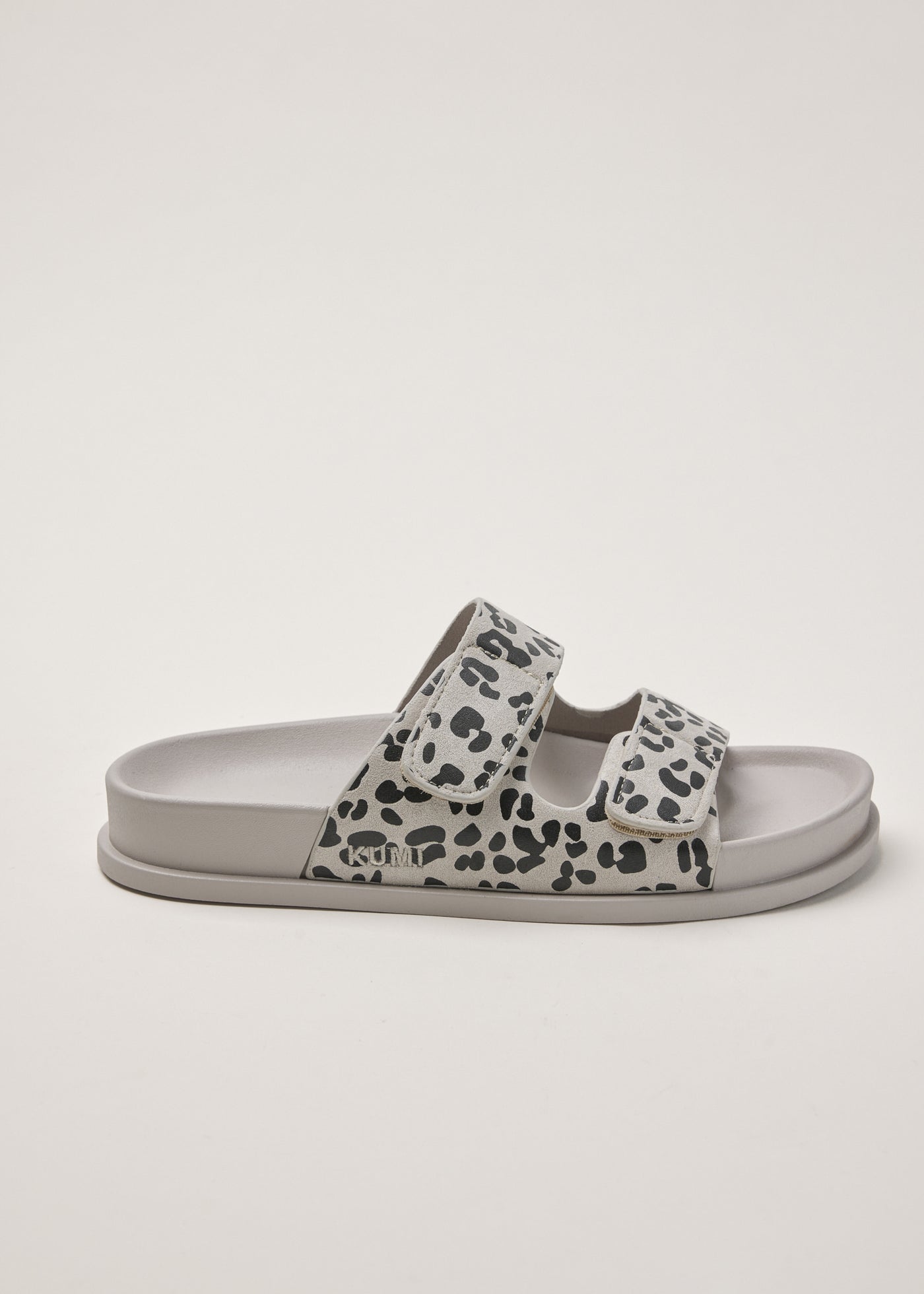 Two strap slides Offwhite Leopared