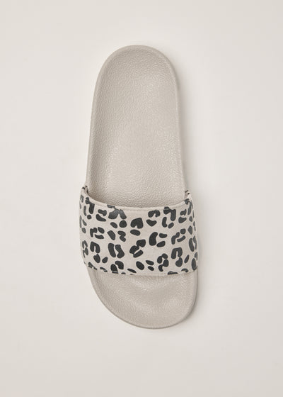 Off white leopard slides