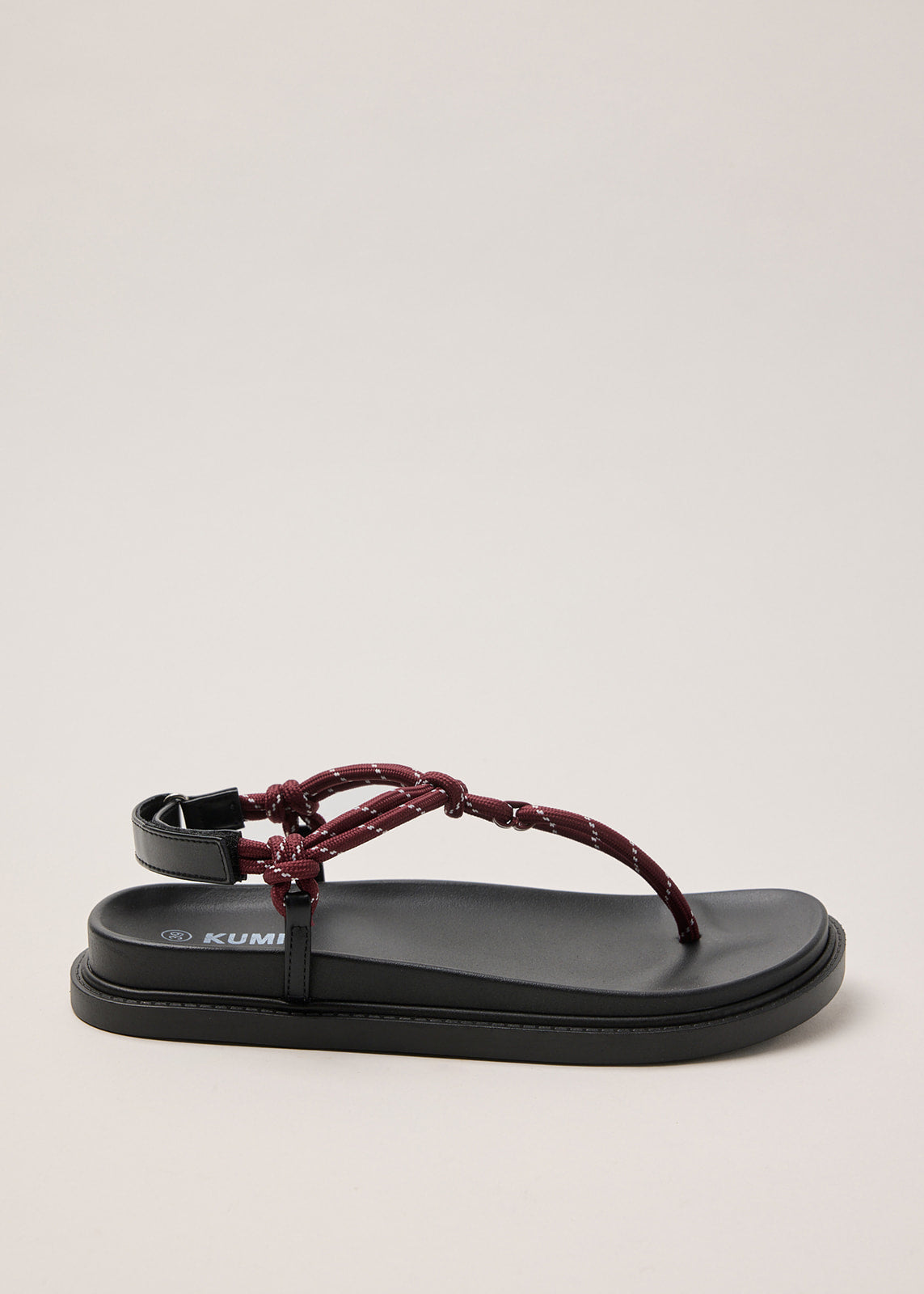 Cord sandals in Borgundy