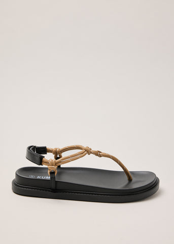 Cord sandals in Beige