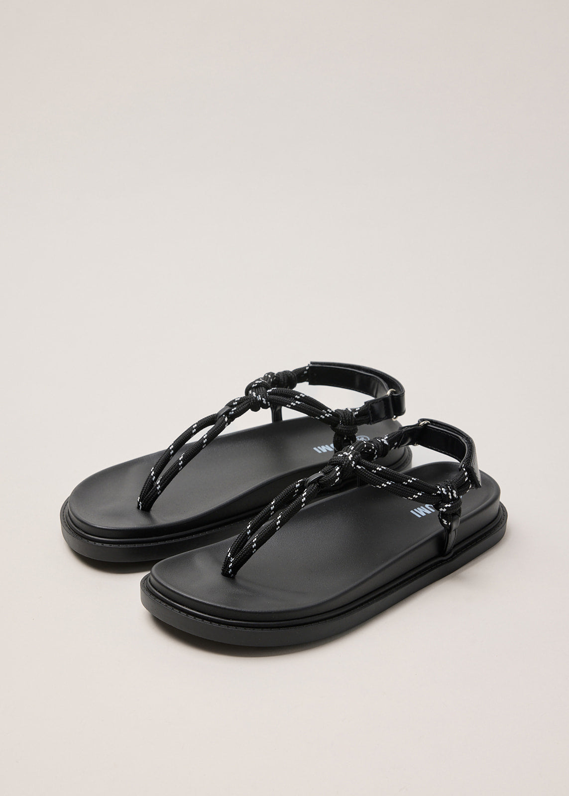 Cord sandals in Black
