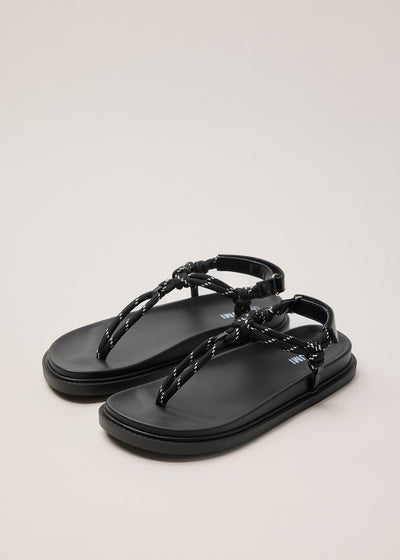 Cord sandals in Black