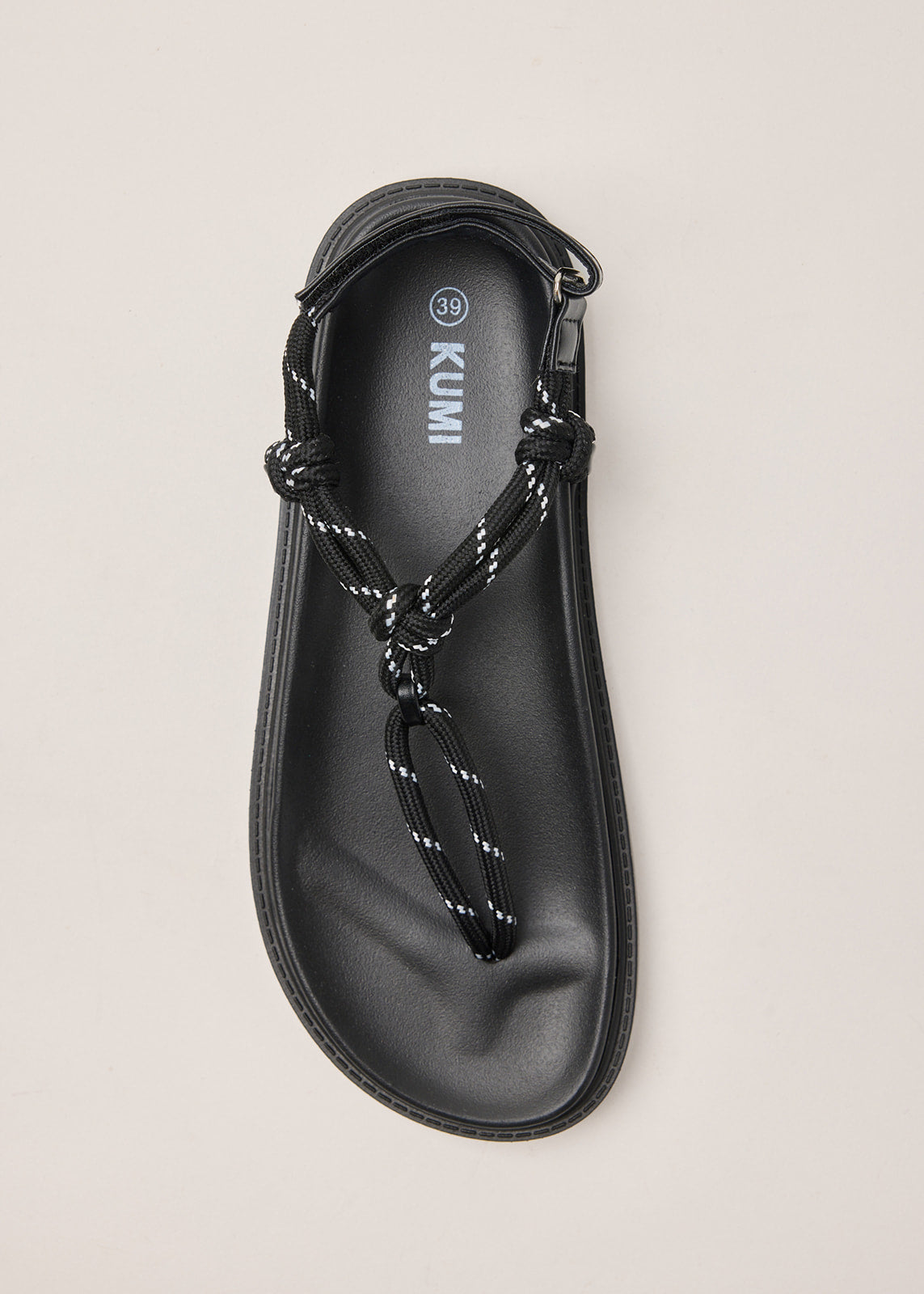 Cord sandals in Black