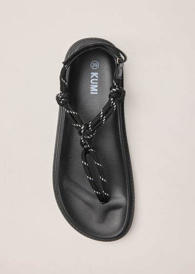 Cord sandals in Black