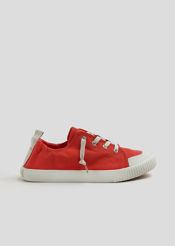 Red slip-on sneakers