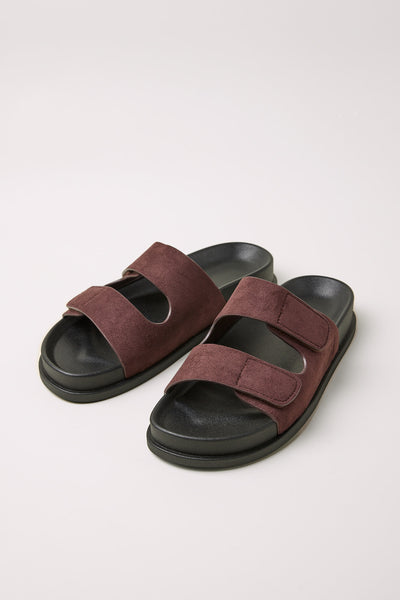 Two strap slides Burgundy