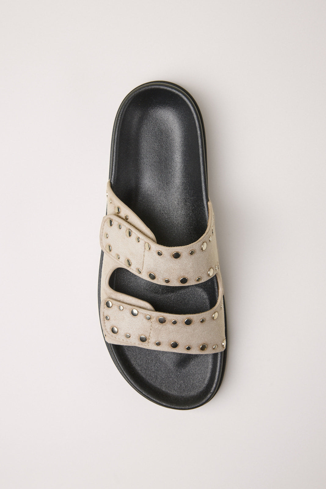Two strap slides Beige /studs