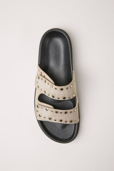 Two strap slides Beige /studs