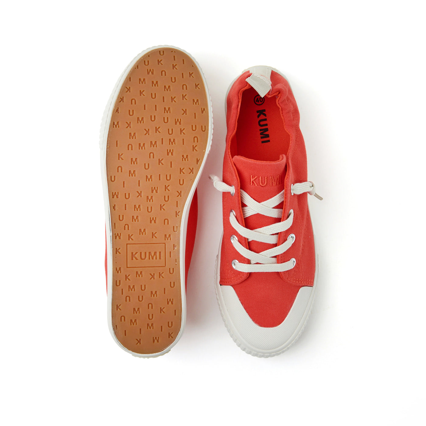 Red slip-on sneakers