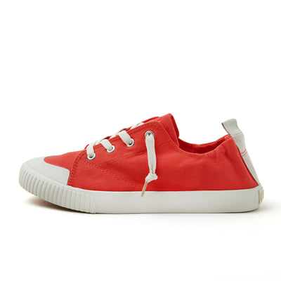 Red slip-on sneakers