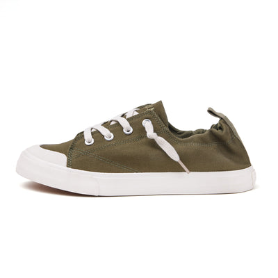 Olive slip-on sneakers