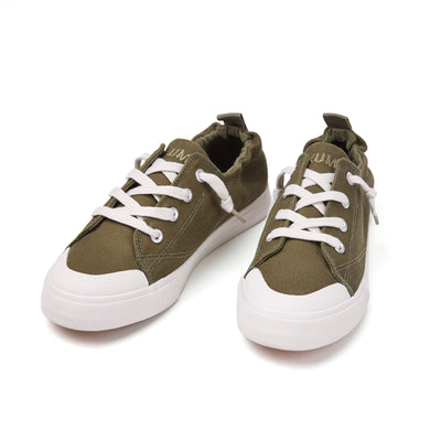 Olive slip-on sneakers