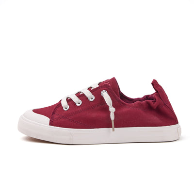 Dark red slip-on sneakers