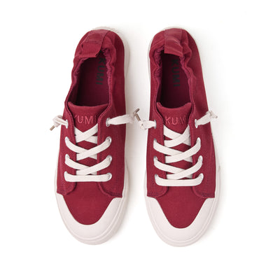 Dark red slip-on sneakers