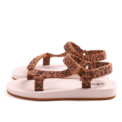 Brown leopard sandals