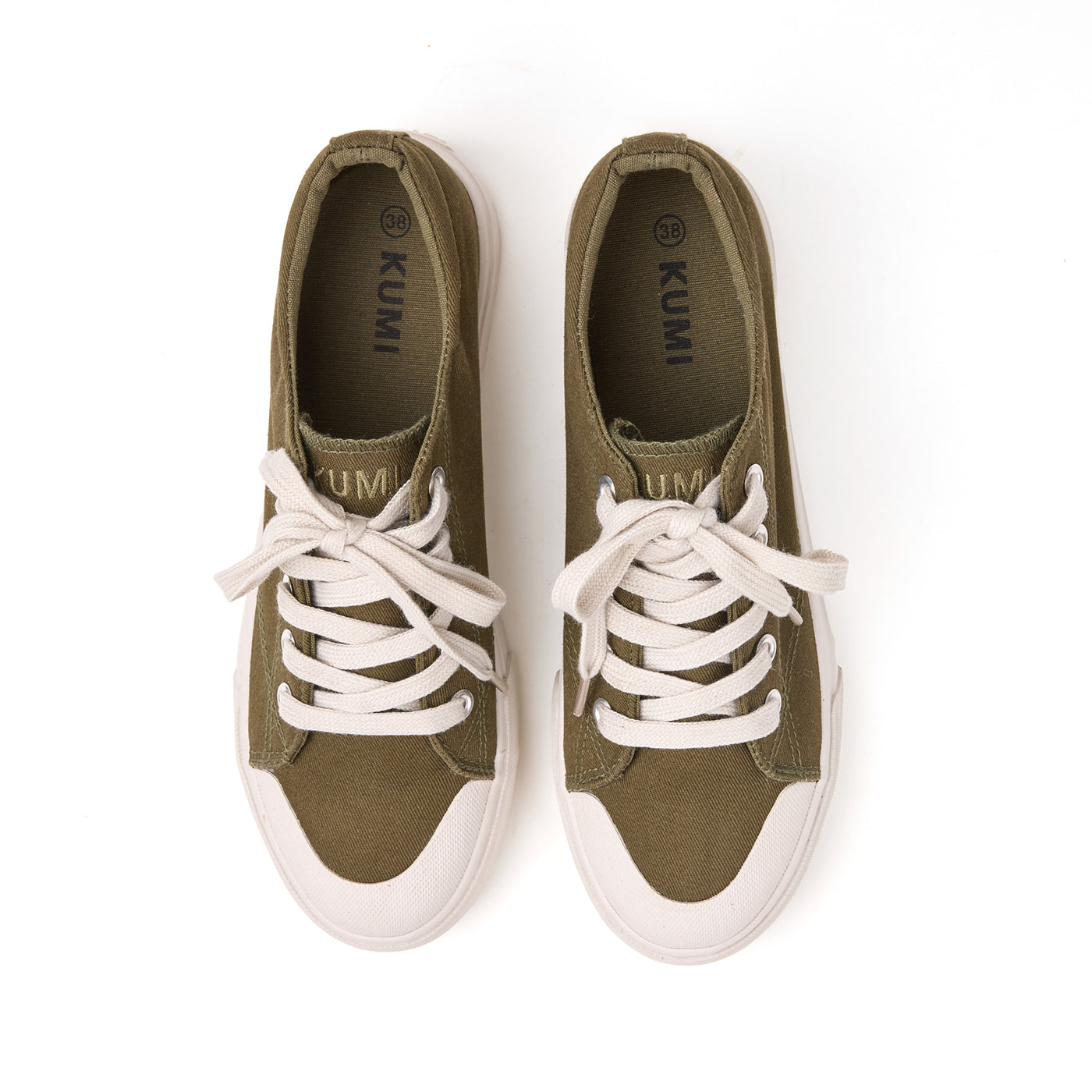 Olive slip-on sneakers