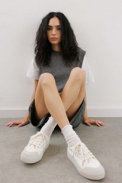 White platform sneakers