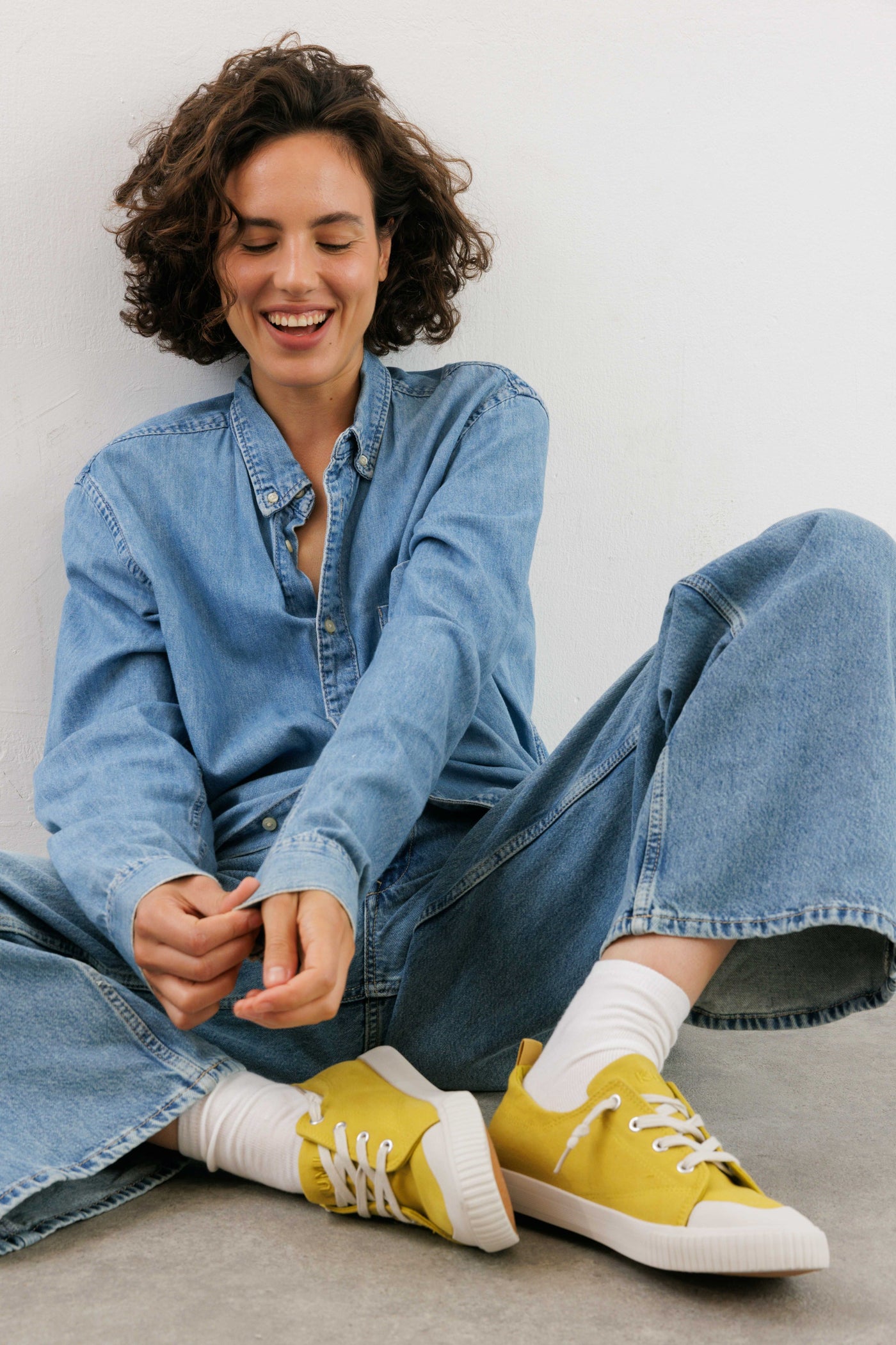 Yellow slip-on sneakers