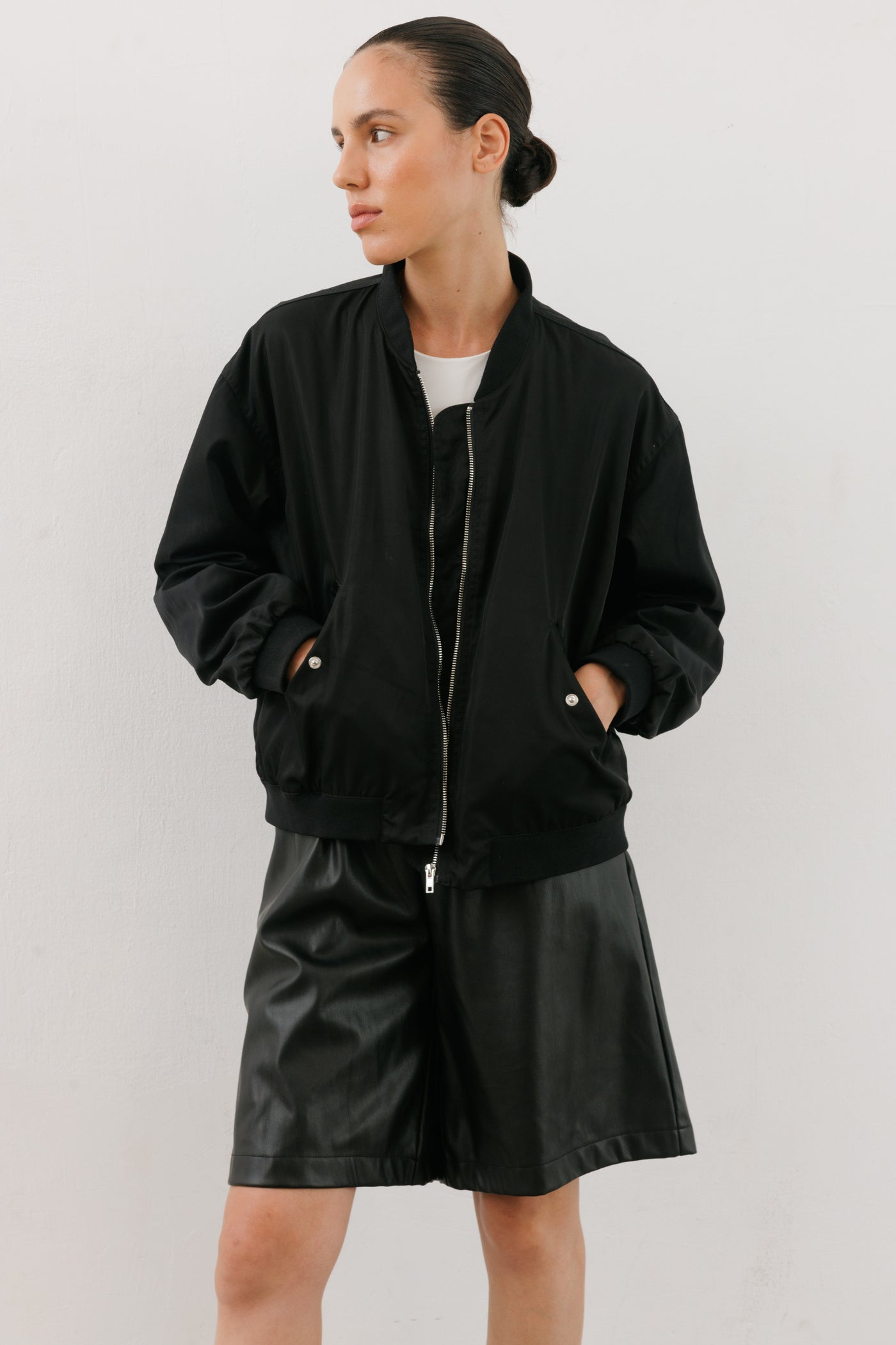 Oversize Black Bomber Jacket