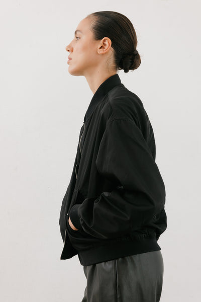 Oversize Black Bomber Jacket