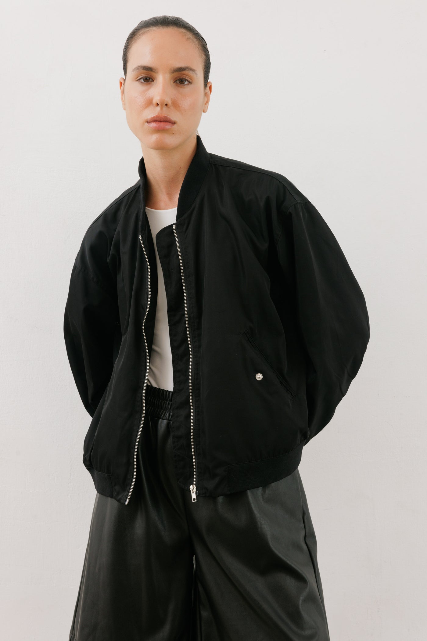 Oversize Black Bomber Jacket