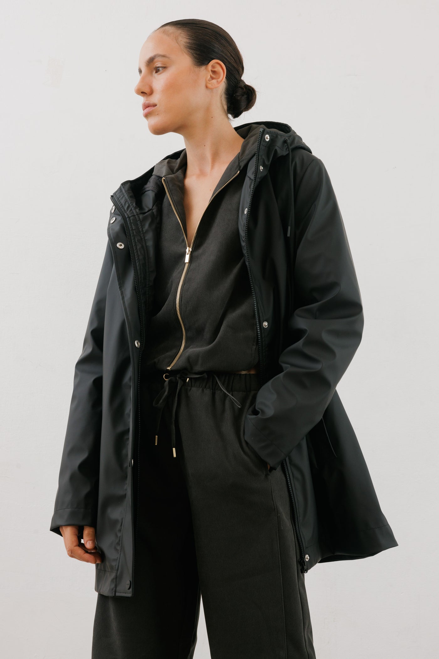 Rubberized coat Midnight Black