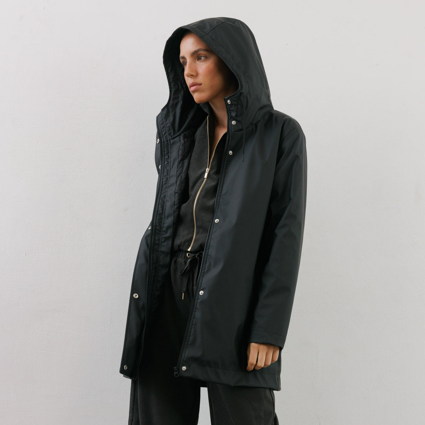 Rubberized coat Midnight Black