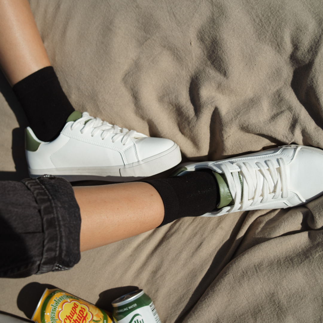 Retro sneakers White/Dusty green
