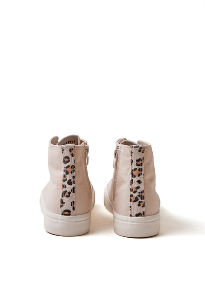 Cream & Leopard High-Top sneakers